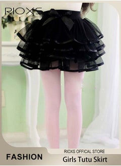 RIOXS Little Girls Tutu Skirt A-Line Layered Tulle Princess Dresses Dance Wear Clothes For Girls  - Image 1