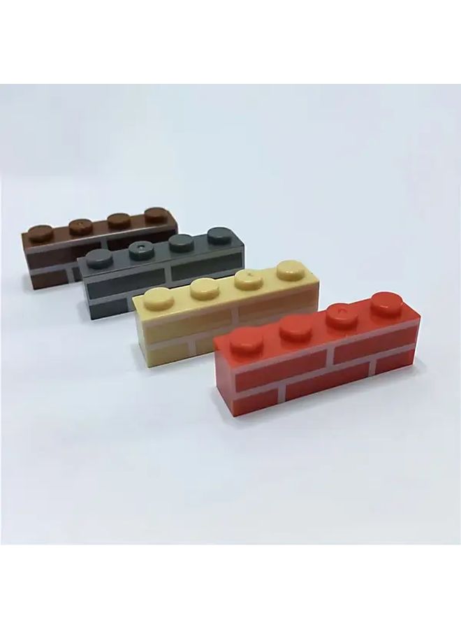 48 Pcs Brown Wall Tile Style Building Blocks Toy Accessories For Kids - Image 1