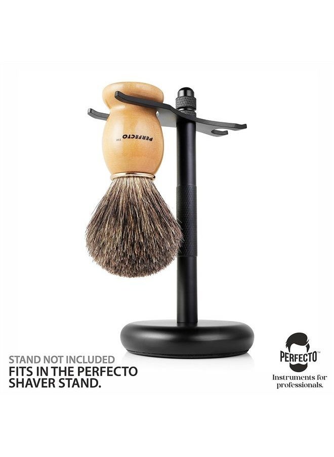 Perfecto - 100% Original Pure Badger Shaving Brush, Engineered for The Best Fathers Day Gift. All Methods,Safety Razor,Double Edge Razor, Staight Razor, Shaving Razor, Its Gift for Dad Badger Brush. - Image 1