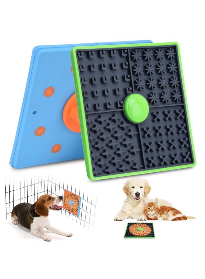 ChengFu Lick Mat for Dogs,Dog Peanut Butter Lick Pads,Dog Slow Food Licking Pad,Crate Training Aids for Puppies Slow Food Licking Pad,Green(1 Pack) - Image 1