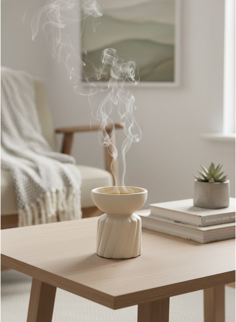 Living Ceramic Incense Holder with Elegant and Luxurious Design ,Height: 12 cm, Diameter: 9 cm - Image 1