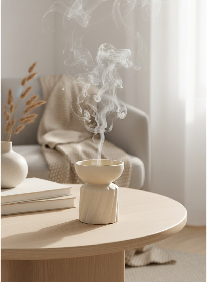 Living Ceramic Incense Holder with Elegant and Luxurious Design ,Height: 12 cm, Diameter: 9 cm - Image 2