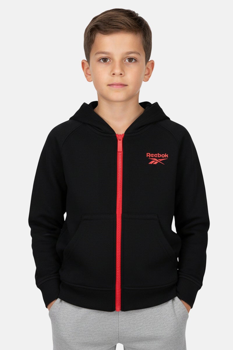 Reebok Toddlers Boys Sportswear Fit Long Sleeve Outdoor Hoodies, Black - Image 1