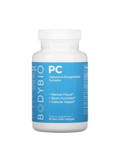 BodyBio PC Liposomal Phospholipid Complex 60 Non GMO Softgels  - Image 1