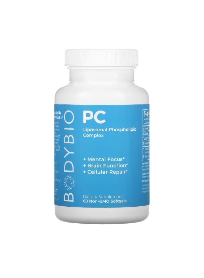 بودي بايو PC Liposomal Phospholipid Complex 60 Non GMO Softgels - Image 1