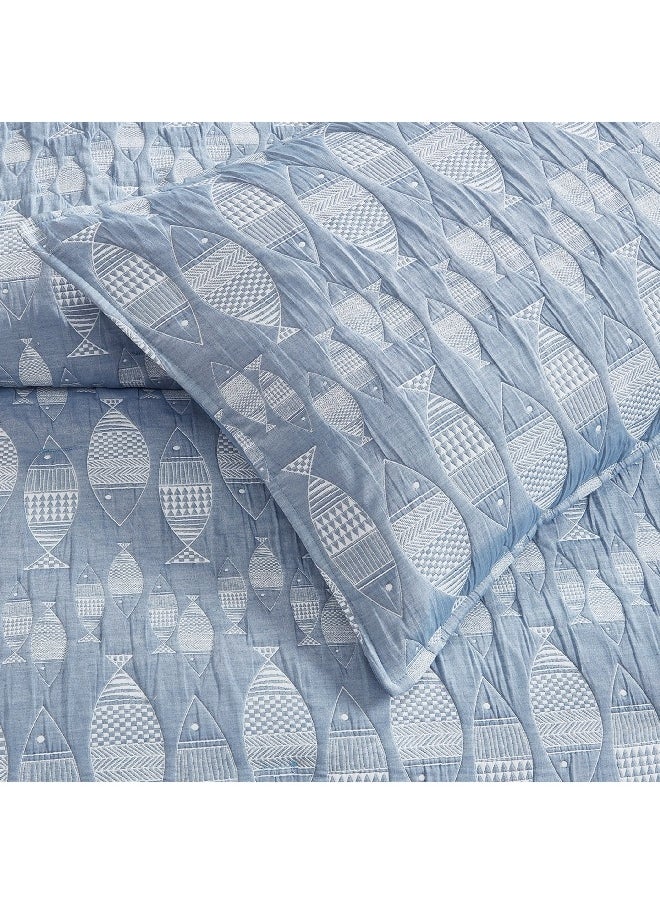 Home Box Sea World Fishes 2-Piece Single Comforter Set 220 x 135 cm  - Image 1
