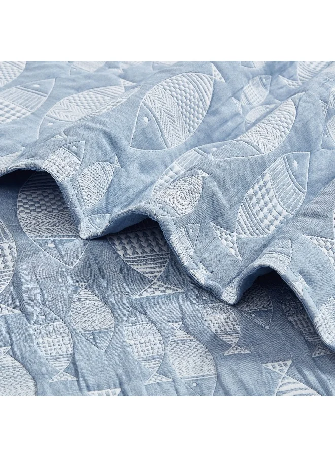 Home Box Sea World Fishes 2-Piece Single Comforter Set 220 x 135 cm