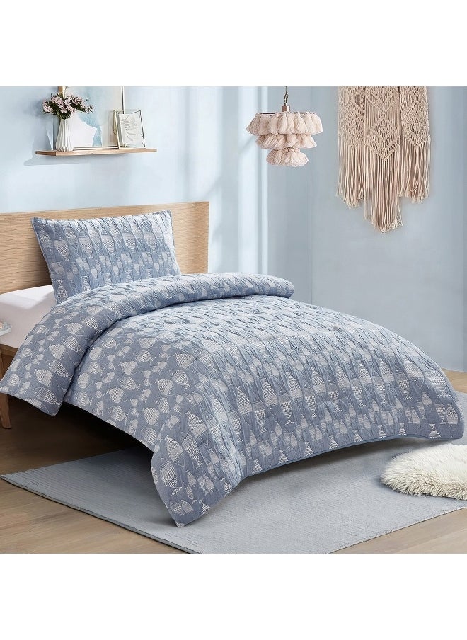 Home Box Sea World Fishes 2-Piece Single Comforter Set 220 x 135 cm  - Image 4