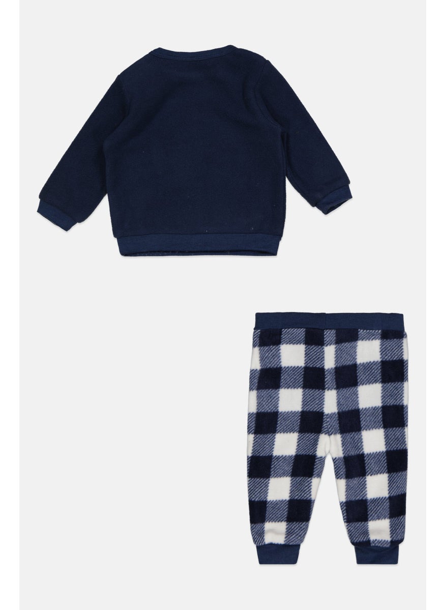 Rene Rofe - Toddlers Boy 2pcs Fleece Sweatshirts And Pants Set, Navy Blue - Image 1