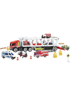MATCHBOX Matchbox Fire Rescue Hauler Playset with 1 Fire-Themed Vehicle & 8 Accessories  - Image 2