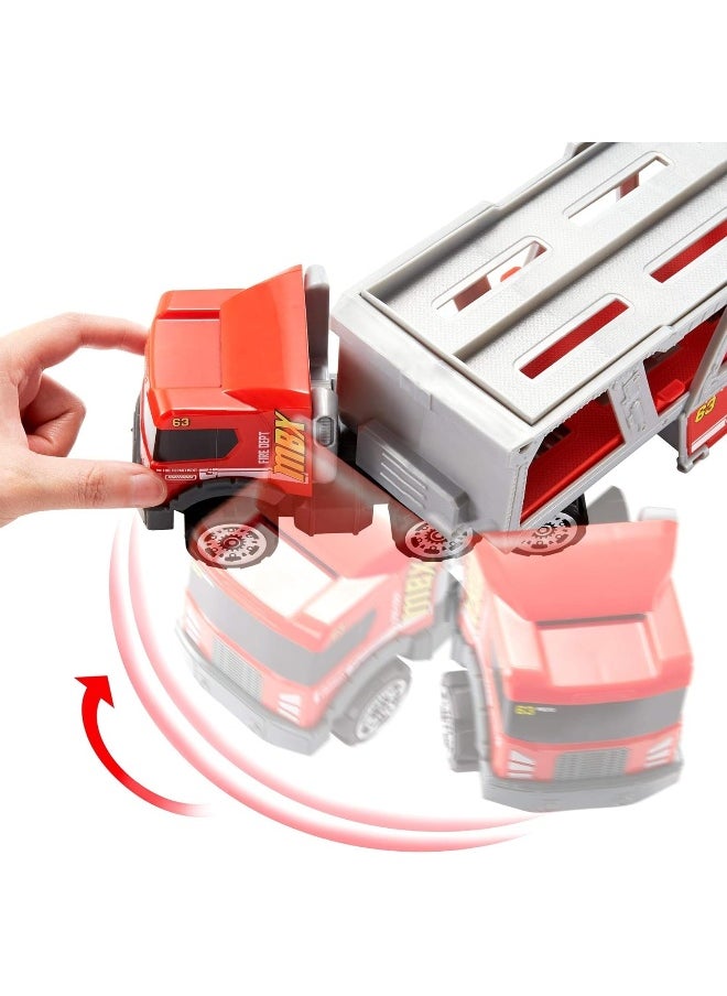 MATCHBOX Matchbox Fire Rescue Hauler Playset with 1 Fire-Themed Vehicle & 8 Accessories  - Image 3