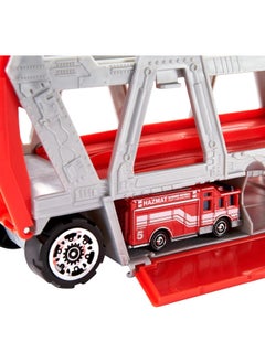 MATCHBOX Matchbox Fire Rescue Hauler Playset with 1 Fire-Themed Vehicle & 8 Accessories  - Image 5
