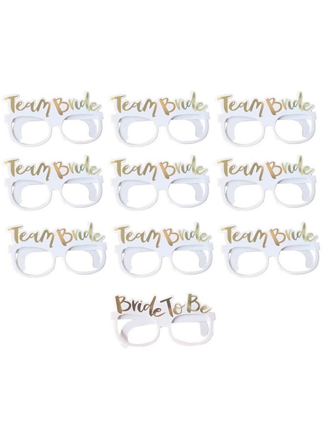 10 PCS Party Glasses Team Bride and Bride to be Glasses Rose Gold Paper Glasses Bridal Shower Decorations