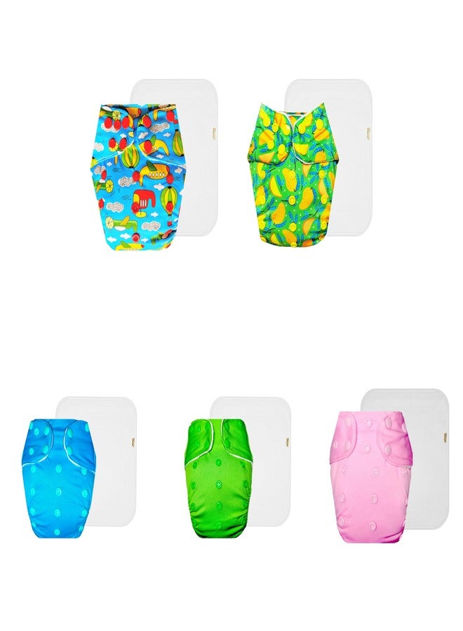 حفاضات دمبلدو القماشية الممتازة مع حشوة قطنية (عبوة من 5) | ناعمة ولطيفة | قابلة لإعادة الاستخدام والغسل | سريعة الجفاف | مصممة من قبل الأمهات | من 3 أشهر إلى 3 سنوات | للجنسين - Image 1
