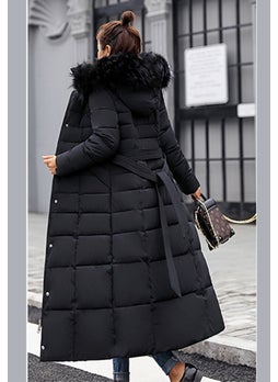 1Tarz 1Style Barbora Daily Winter Full Length Puffer Women's Coat BT180BLACK1  - Image 5