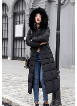 1Tarz 1Style Barbora Daily Winter Full Length Puffer Women's Coat BT180BLACK1  - Image 3