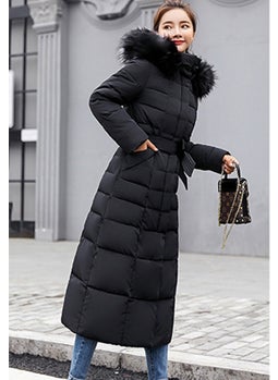 1Tarz 1Style Barbora Daily Winter Full Length Puffer Women's Coat BT180BLACK1  - Image 4