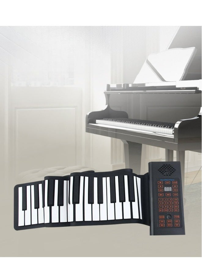 Keys Roll Up Piano with Pedal Upgraded Numeric Portable Piano Sticker Keyboard for Kids Beginner  - Image 1