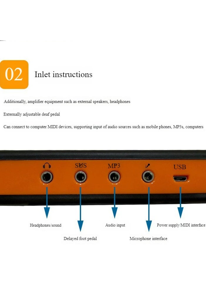 Keys Roll Up Piano with Pedal Upgraded Numeric Portable Piano Sticker Keyboard for Kids Beginner  - Image 2