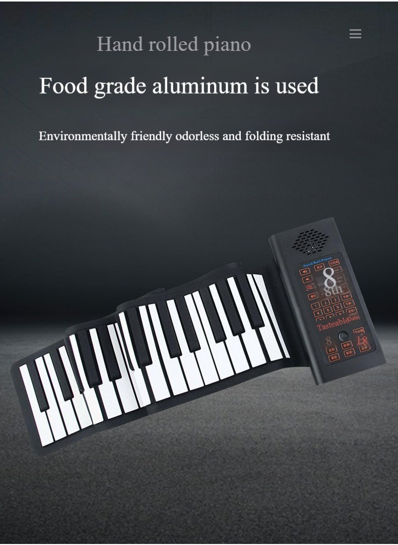 Keys Roll Up Piano with Pedal Upgraded Numeric Portable Piano Sticker Keyboard for Kids Beginner  - Image 3