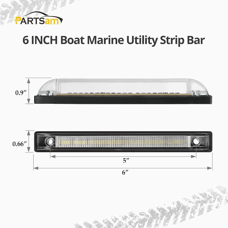 Partsam 4x 6 Inch White LED Utility Strip Lights - Image 4