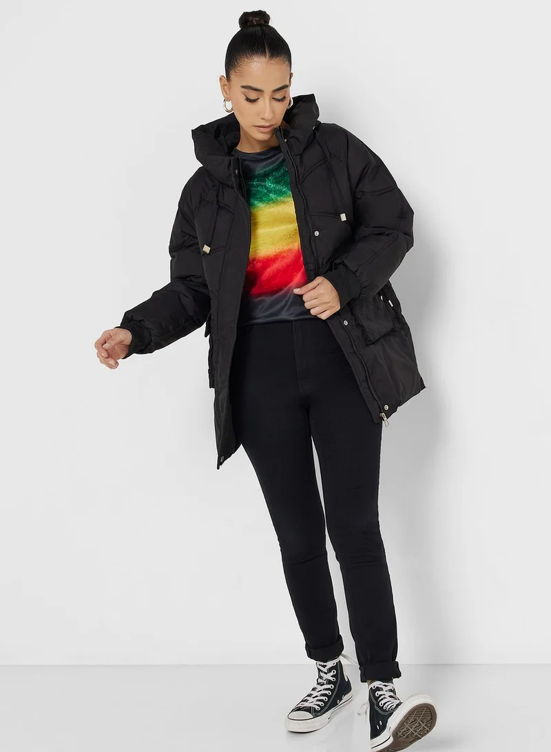 Ginger Puffer Jacket With Zipper