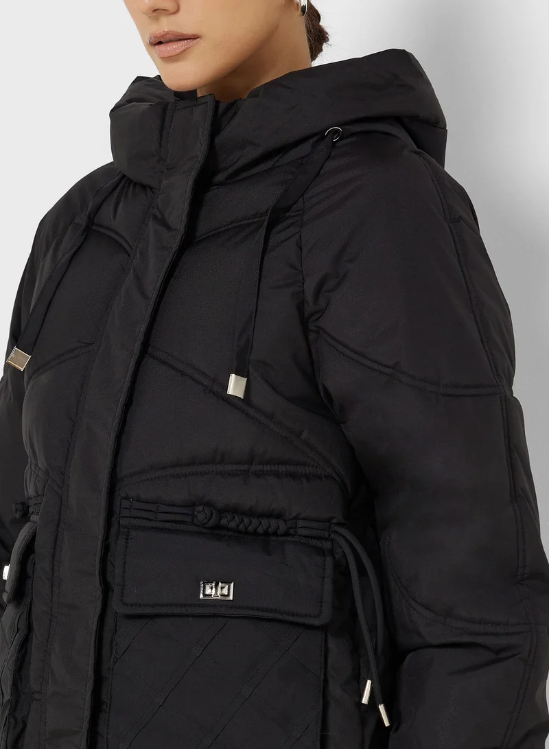 Ginger Puffer Jacket With Zipper