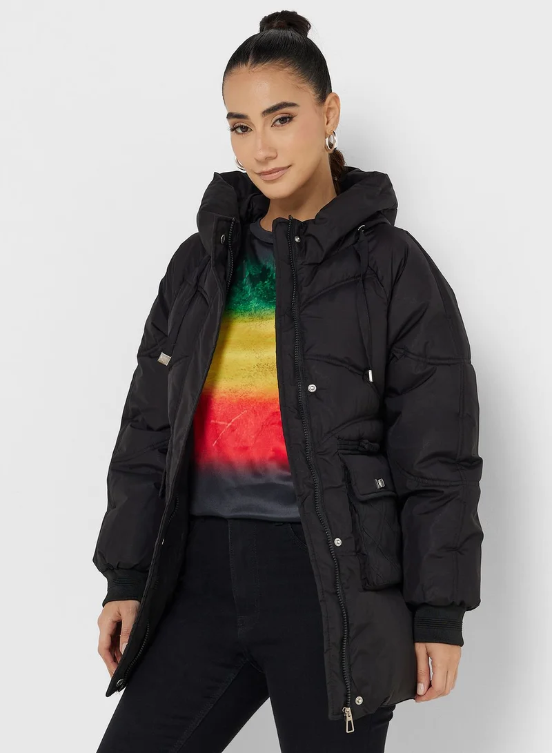 Ginger Puffer Jacket With Zipper