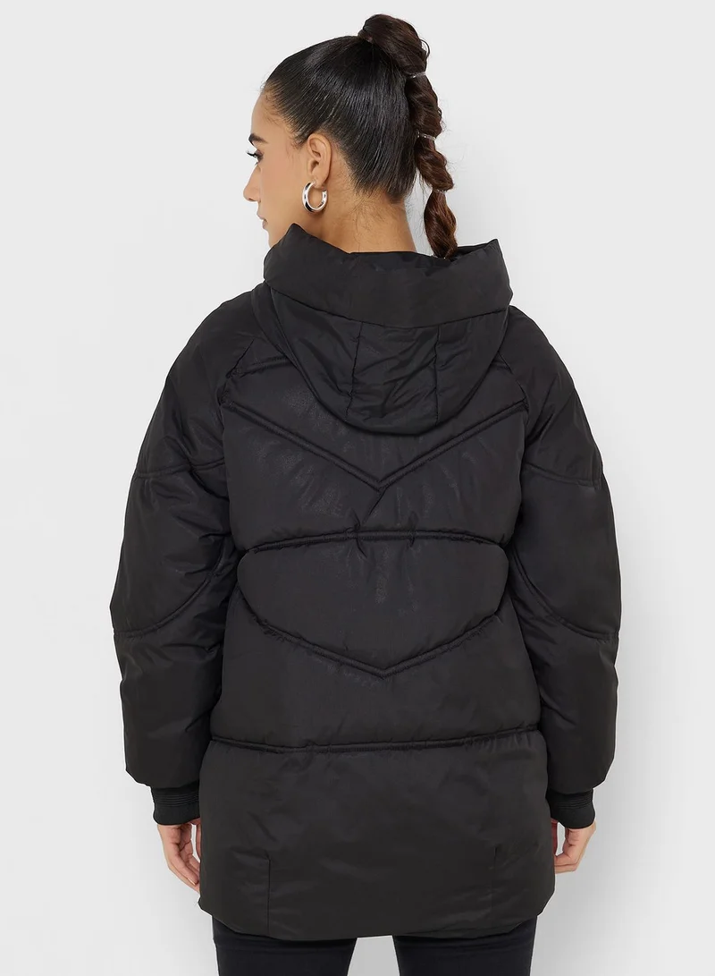 Ginger Puffer Jacket With Zipper