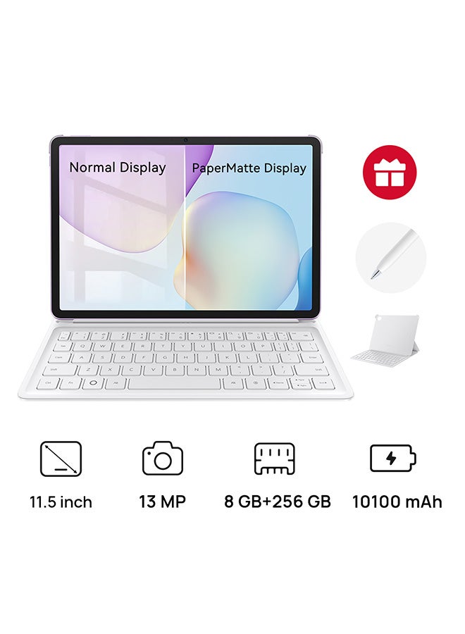 هواوي تابلت ميت باد 11.5 إصدار PaperMatte 2025 WIFI 8 جيجابايت RAM + 256 جيجابايت بنفسجي مع لوحة مفاتيح مجانية + قلم M - إصدار الشرق الأوسط - Image 1