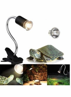 Tortoise Heat Lamp 50W UVA/UVB Clamp-on Reptile Bulb 360° Adjustable Aquarium Heating Light E27 Emitter for Reptiles Amphibians Lizards Turtle Snakes