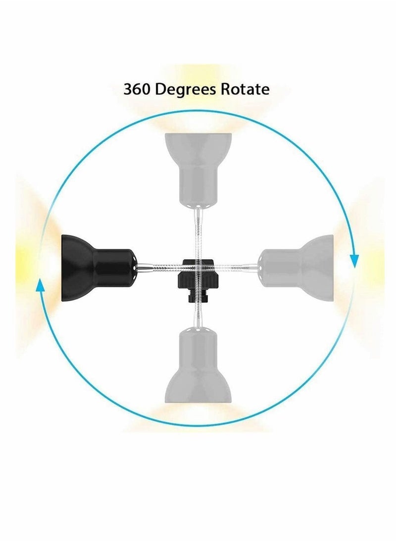 Y&D - Tortoise Heat Lamp 50W UVA/UVB Clamp-on Reptile Bulb 360° Adjustable Aquarium Heating Light E27 Emitter for Reptiles Amphibians Lizards Turtle Snakes - Image 1