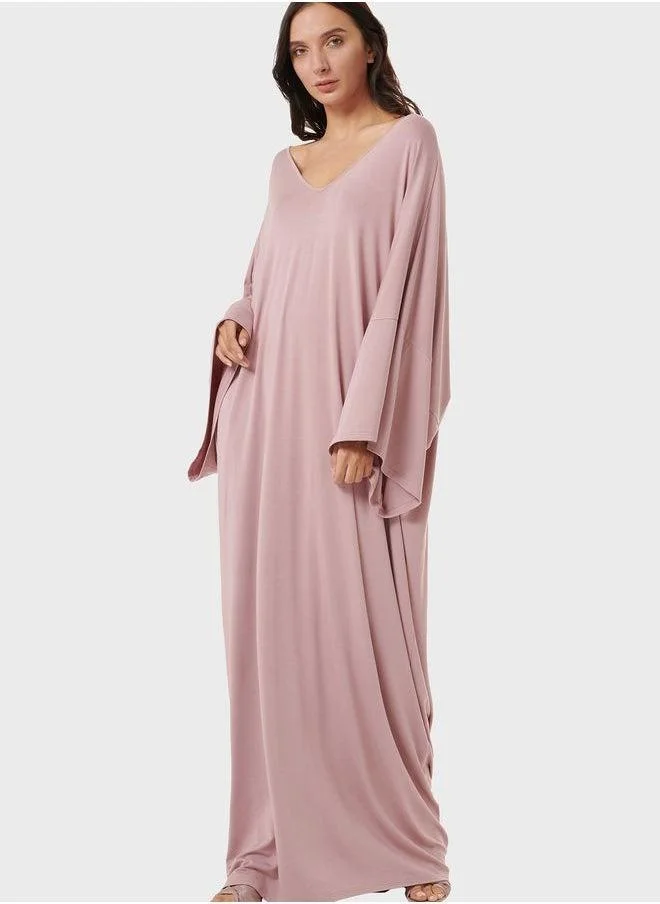 leem Double V-Neck Kaftan