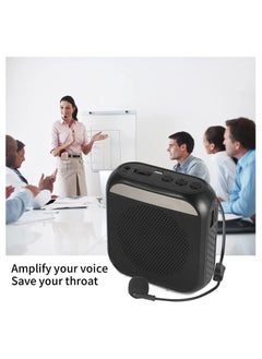 Y&D Voice Amplifier with Wired Microphone Headset, Portable Rechargeable PA System Speaker Personal Speech Amplifier, Loudspeaker for Teachers, Tour Guides/Coaches Metting/Yoga/Fitness (Black)  - Image 2