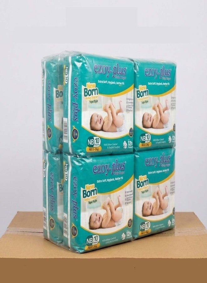 Ezoyplus NewBorn Baby Diapers, Tape Style, 0-3kg, Up to 12 Hours Absorption, Extra Soft, Better Fit (XS, 40, count) - Image 1
