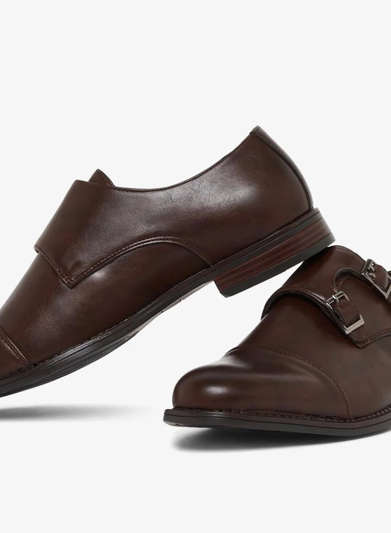 ستايلي حذاء جلد بسير مونك مزدوج