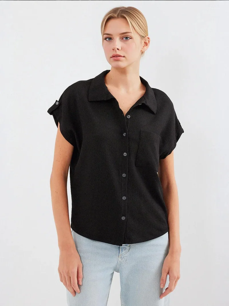 BDART Textured Crepe Shirt with Pocket
