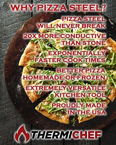 THERMICHEF by Conductive Cooking Square Pizza Steel 1/4" Deluxe Version, 16"x16" - Image 3