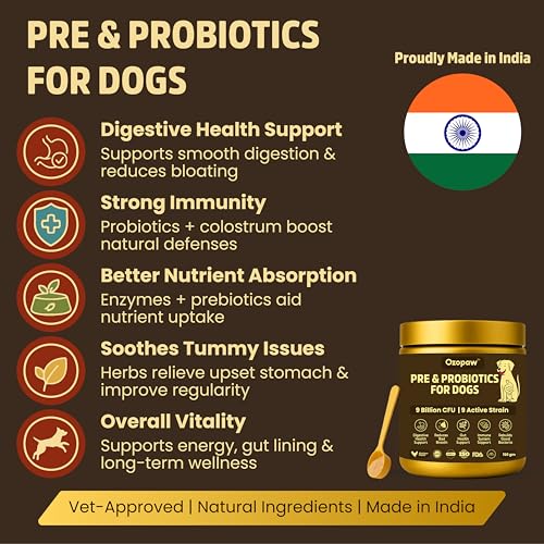 OZOPAW Pre & Probiotics for Dogs 150g | 9B CFU with Digestive Enzymes | Supports Digestion, Firmer Stools & Gut Balance | Helps Reduce Gas, Bloating, Skin Allergies, Scratching & Paw-Licking - Image 2