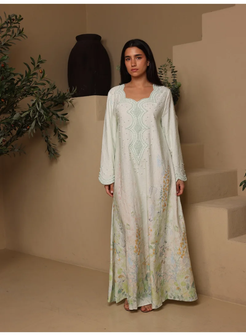 اكسا جلابية روز بيرل IK5023 اخضر