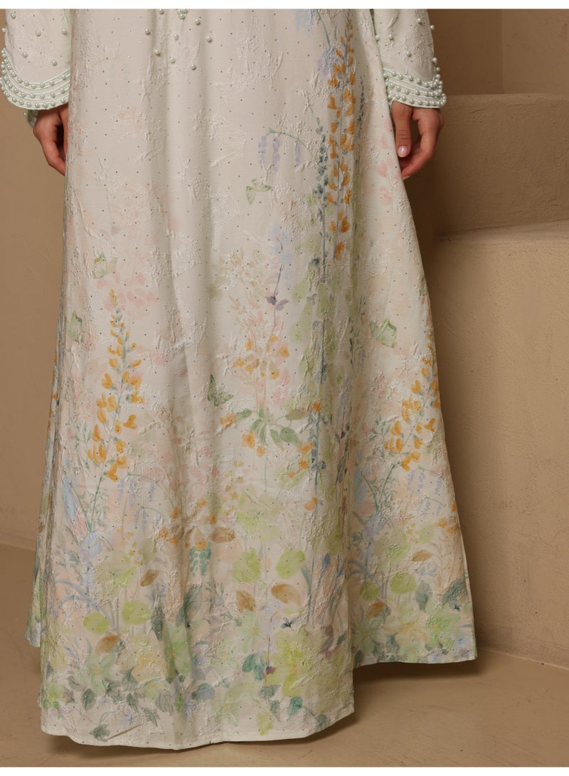 اكسا جلابية روز بيرل IK5023 اخضر - Image 3