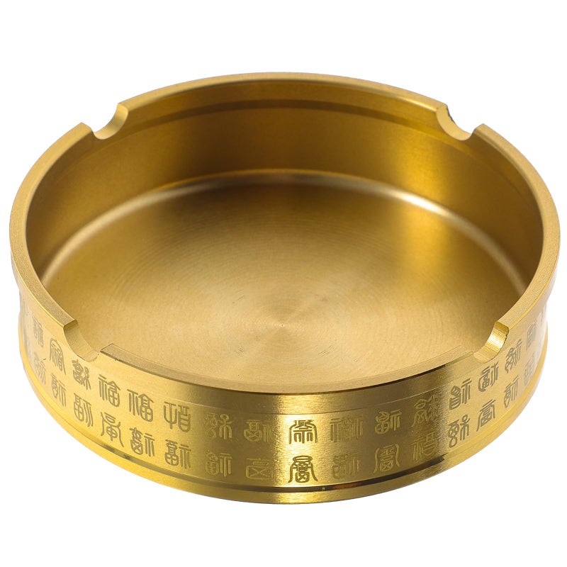 Brass Round Ashtray Small Decorative Ash Holder For Home Office Tabletop - Image 2