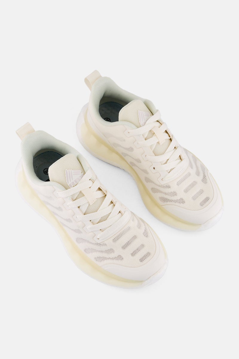 RBX Women Brand Logo Lace Up Training Shoes, Beige  - Image 2