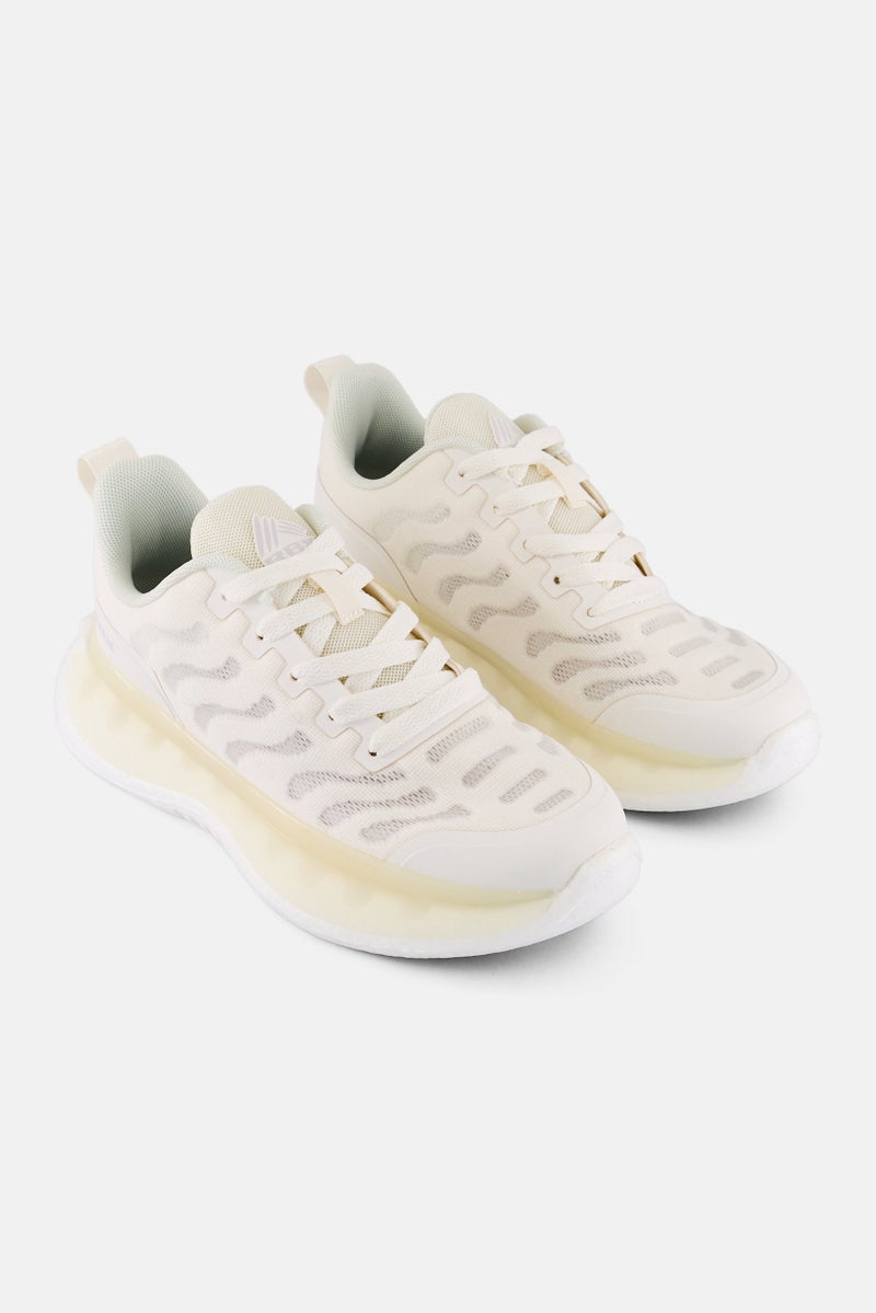 RBX Women Brand Logo Lace Up Training Shoes, Beige  - Image 1