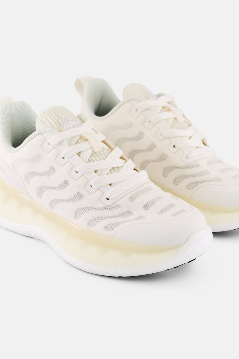 RBX Women Brand Logo Lace Up Training Shoes, Beige  - Image 4