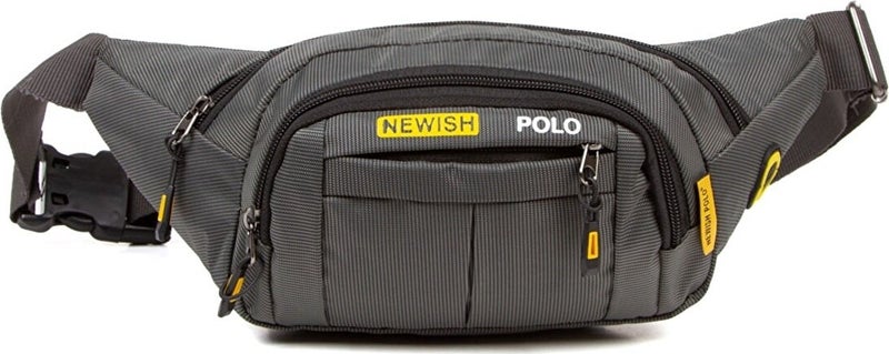 Newish Polo Men's Gray Impertex Fabric Headphone Output Waist and Shoulder Bag newpolo201  - Image 4
