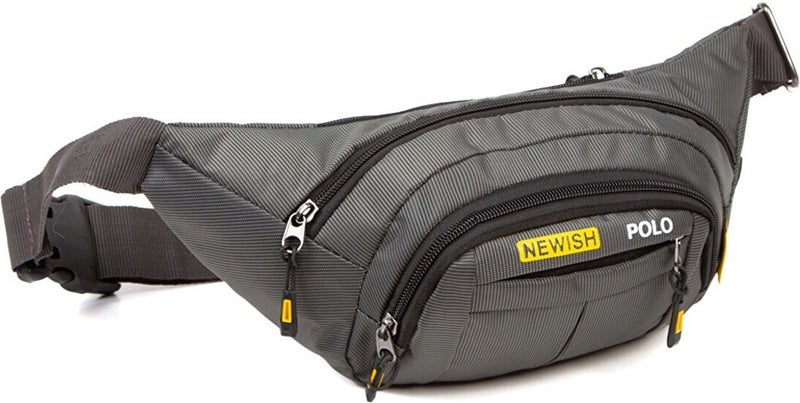 Newish Polo Men's Gray Impertex Fabric Headphone Output Waist and Shoulder Bag newpolo201  - Image 3
