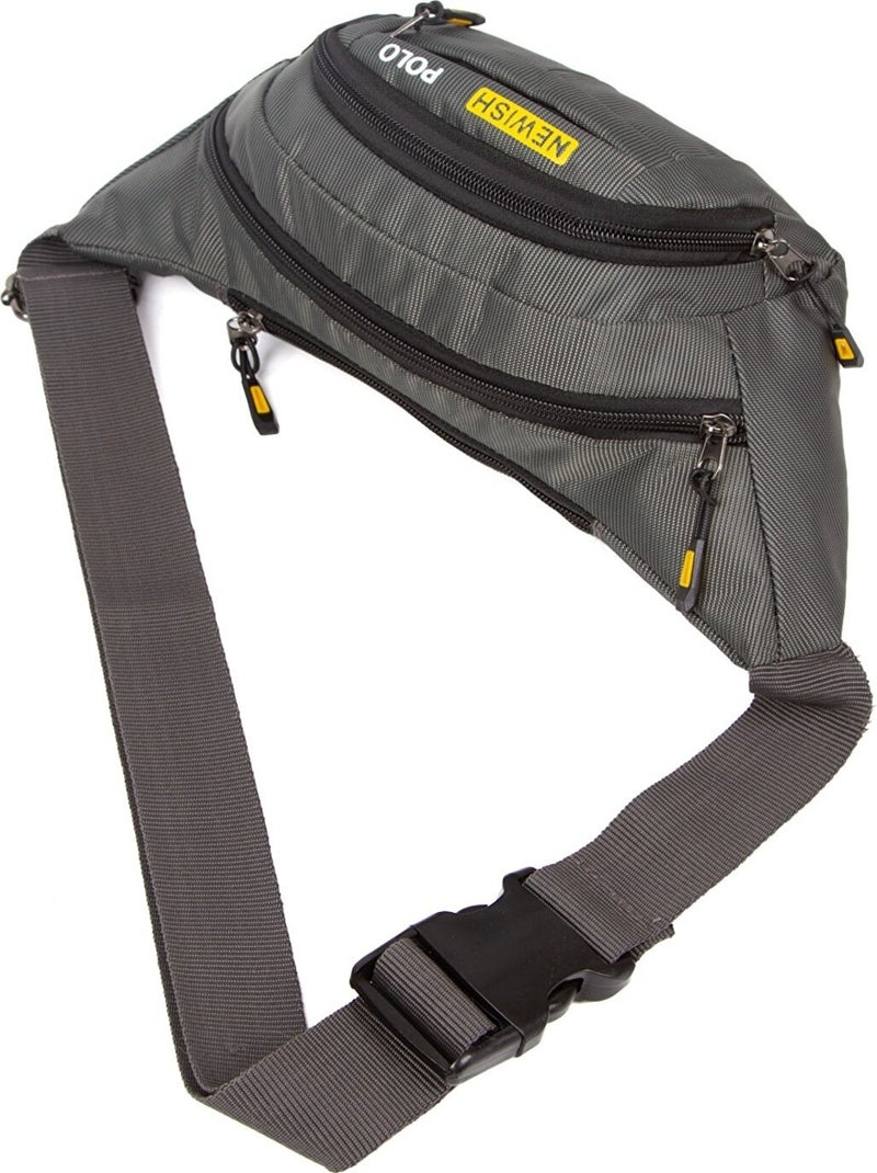 Newish Polo Men's Gray Impertex Fabric Headphone Output Waist and Shoulder Bag newpolo201  - Image 5