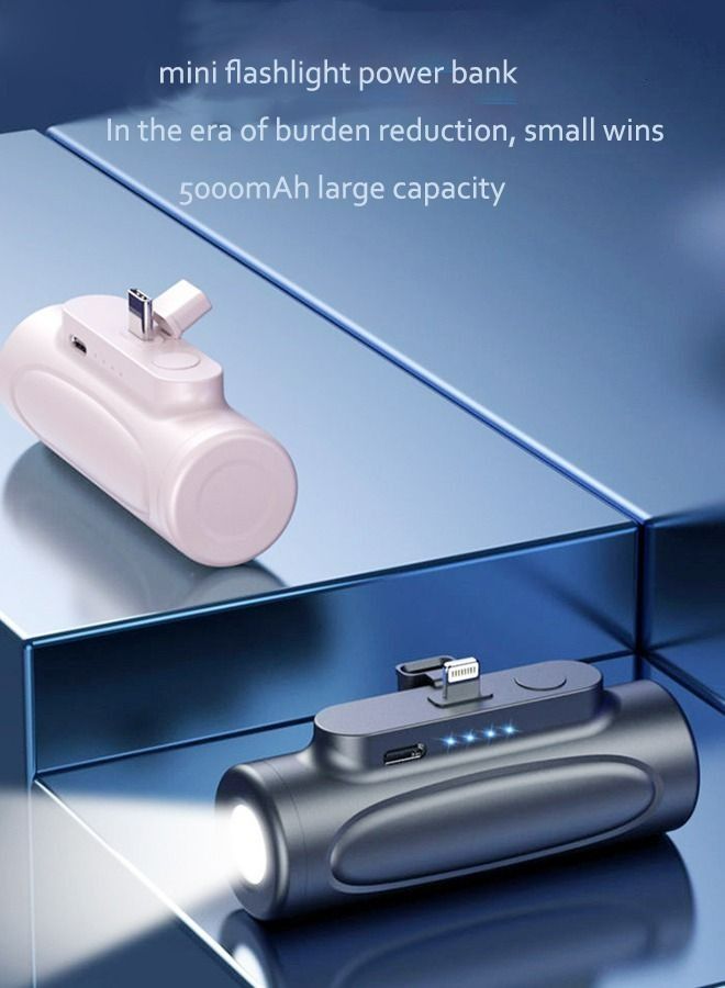 Raxoom Mini Portable Charger with LED Flashlights,5000mAh Ultra-Compact Power Bank Small Battery Pack Charger Compatible（Pink） - Image 5