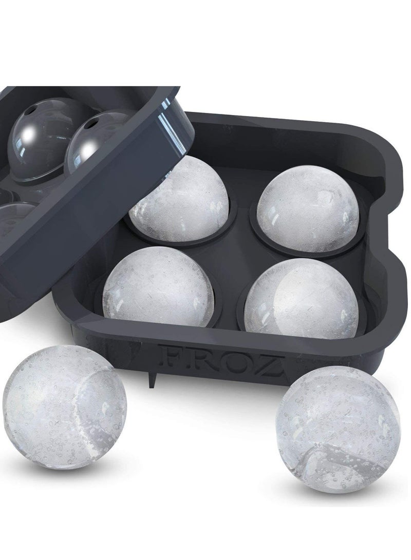 Vitacelli Ice Ball Maker – Novelty Food-Grade Silicone Ice Mold Tray With 4 X 4.5cm Ball  - Image 1
